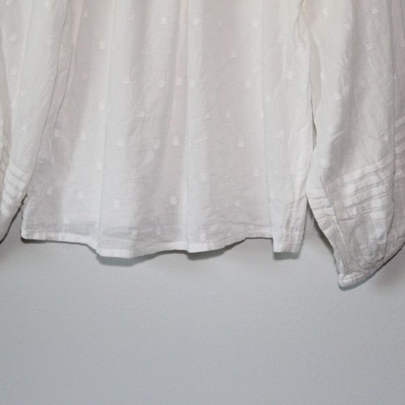Cleobella Anthropologie Antonia Button Peasant Blouse White Boho Small H13419 - Picture 9 of 11